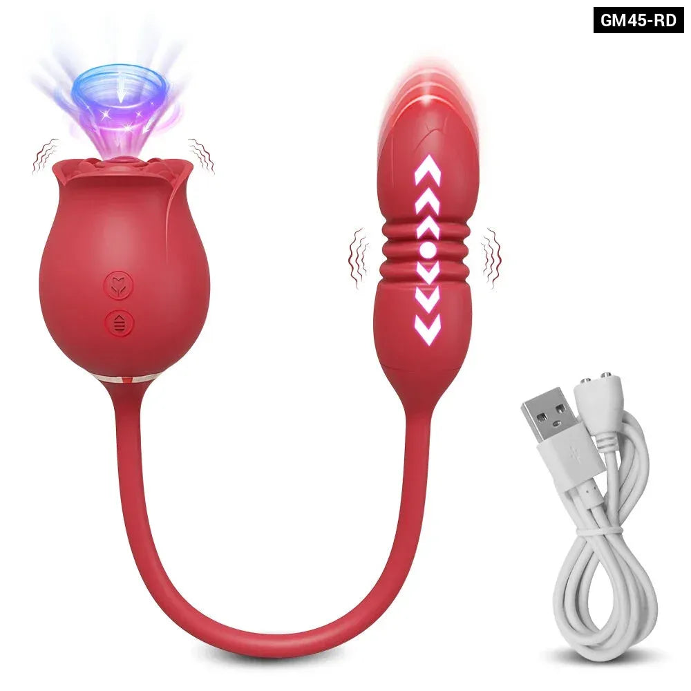 2 In 1 Clit Licking Vibrator for Women Thrusting Vagina