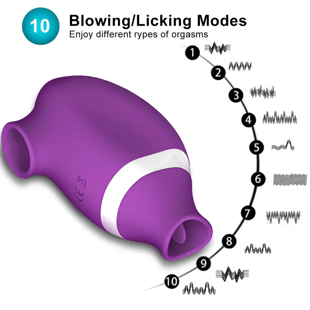 2 In 1 Clit Stimulator Sucking Licking Vibrator for Women