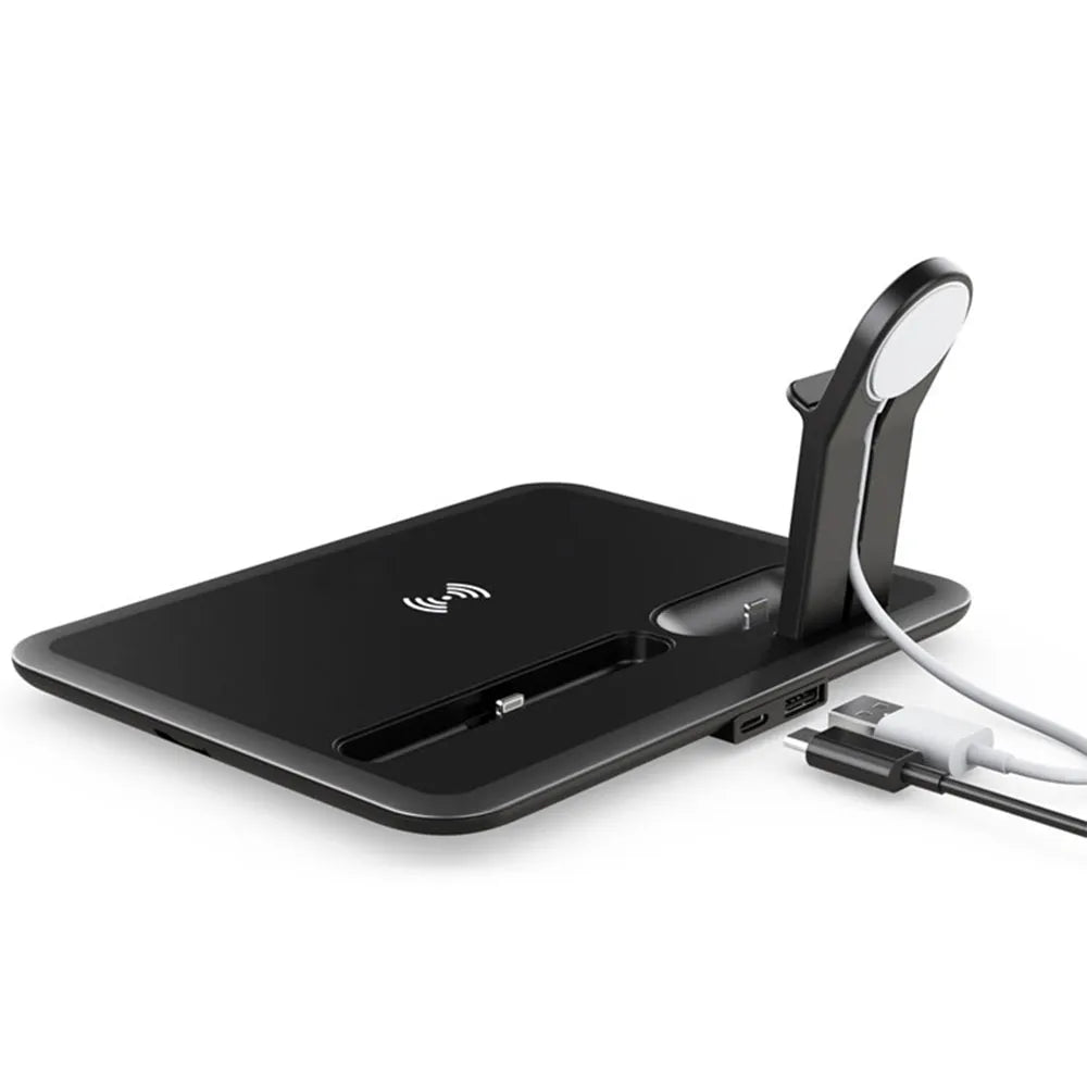 Vibe Geeks QI Enabled Wireless 3 - in - 1 Fast Charging