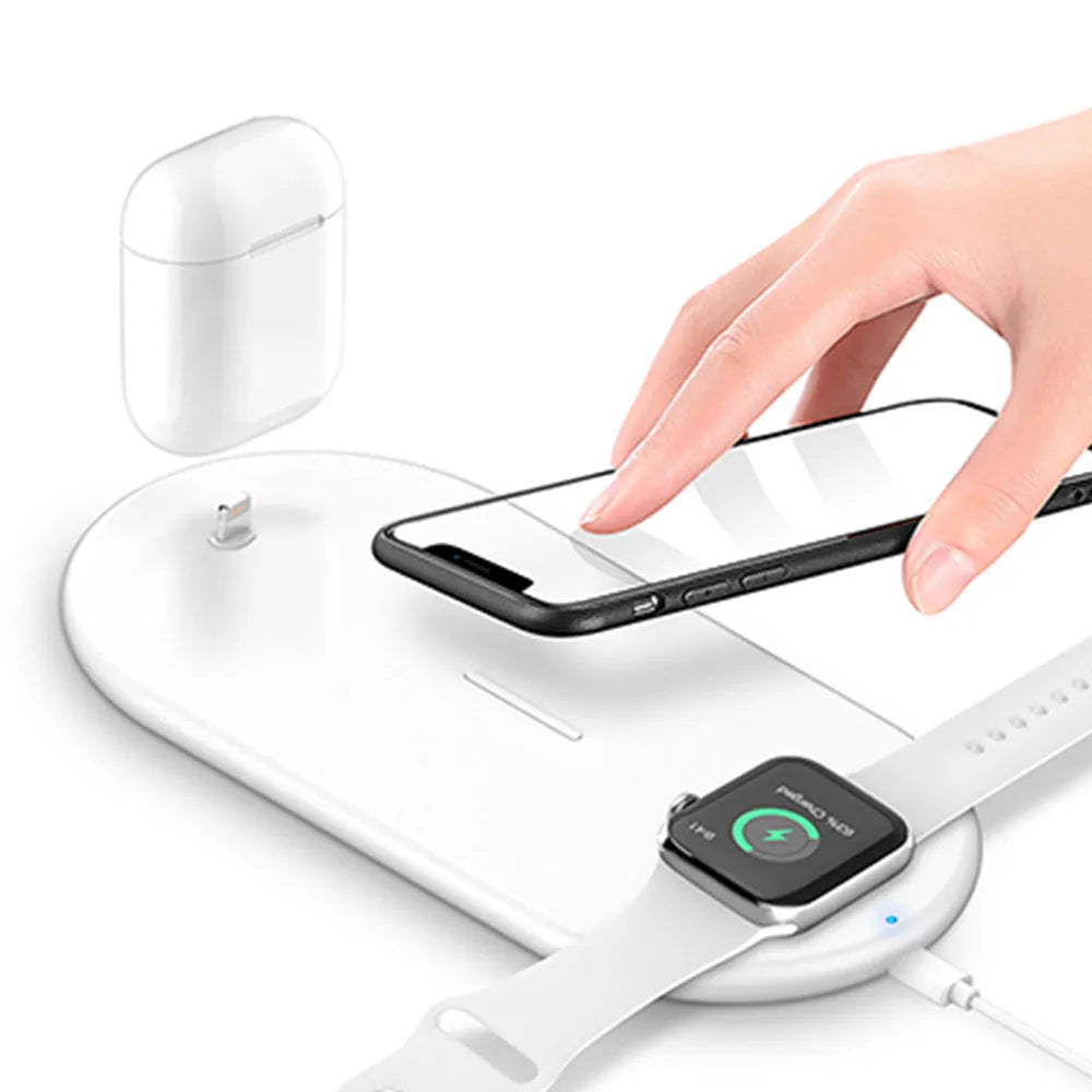 Vibe Geeks 3 - in - 1 Wireless Charger for QI Devices - USB