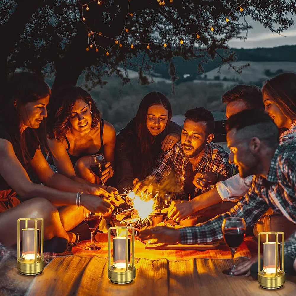 Vibe Geeks 3 Color Cordless Crystal Table Lamp Touch