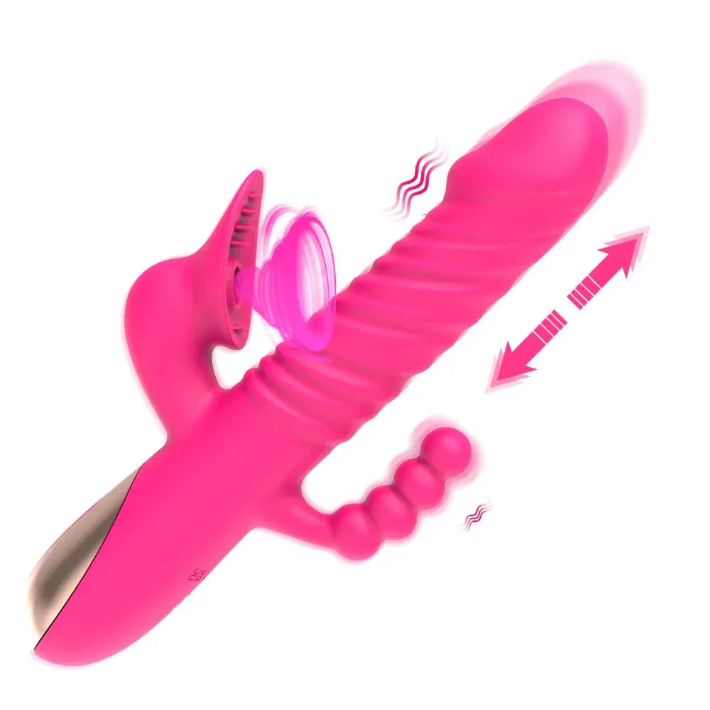 3 In 1 Thrusting Sucking Dildo Vibrator For Women G Spot