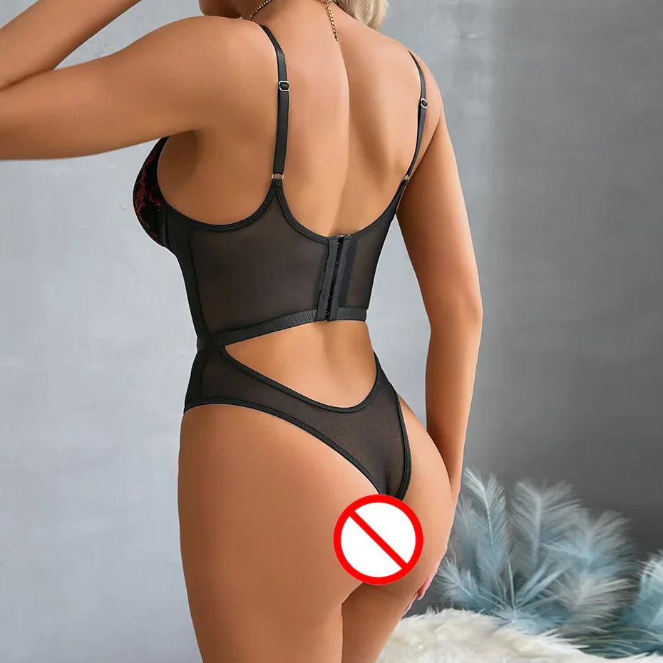 Open Crotch Lace Bodysuit Alluring Lingerie For Women