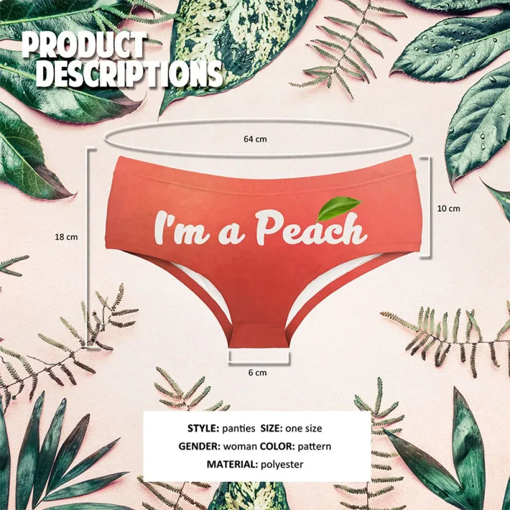 DeanFire I’m a Peach Funny Print Woman Underwear Super Soft
