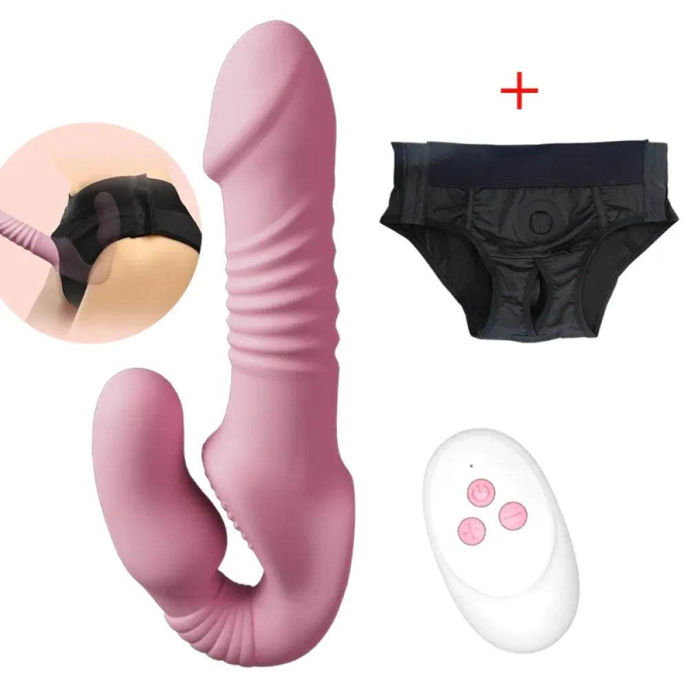 Double Head Telescopic Strapless Strap On For Women
