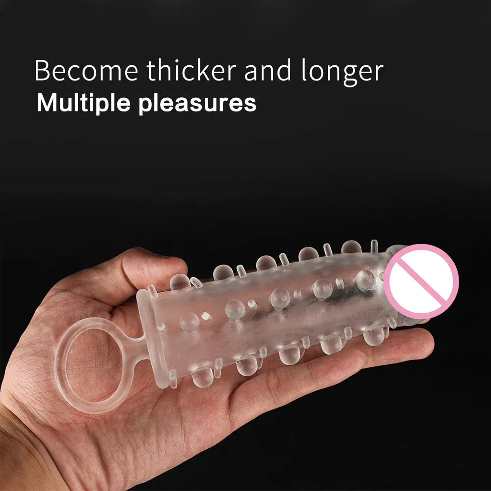 Male Penis Enlargement Sleeve With Ball Stretcher And Cock