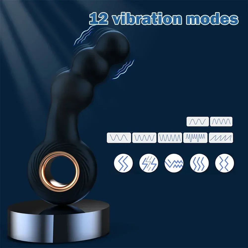 Male Prostate Massager 3 Beads Vibrating Anal Stimulation