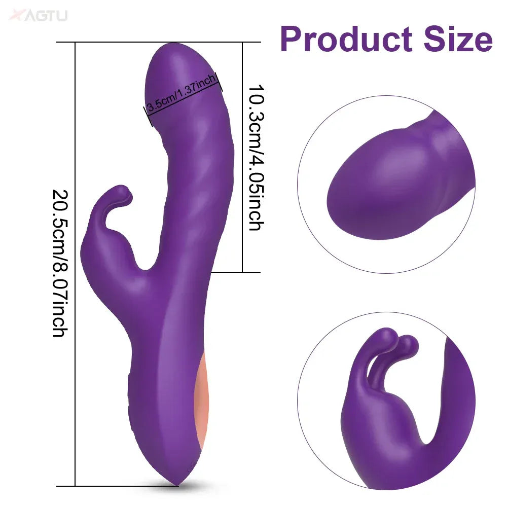 Rabbit Vibrator G Spot Vagina Nipples Stimulator