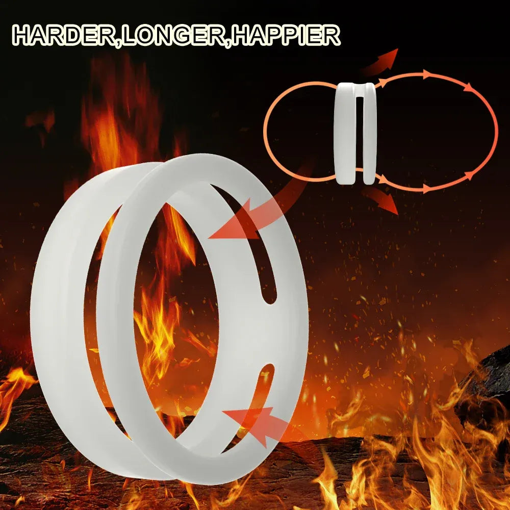 Silicone Dual Cock Ring For Men Delay Ejaculation &