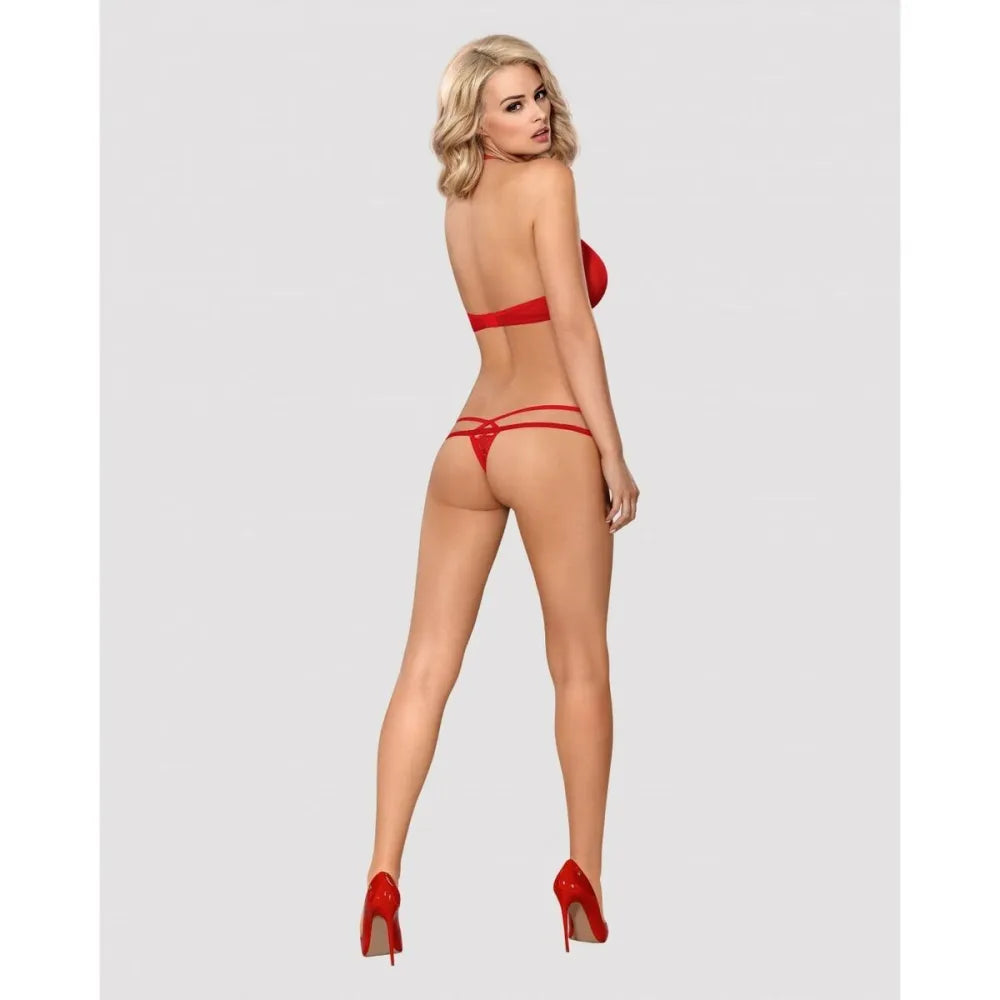 Underwear Set By Obsessive 838-Set-3 Red S/M
