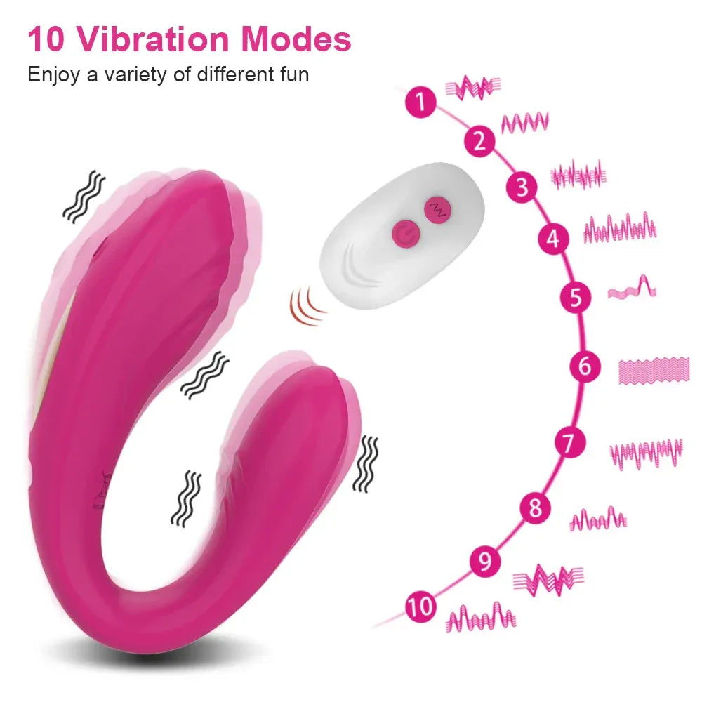 Wireless U-Shaped Dildo Vibrator for Couples